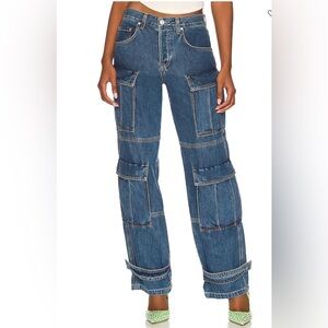 GRLFRND REVOLVE Lex Cargo Denim Jeans in Rio Grander